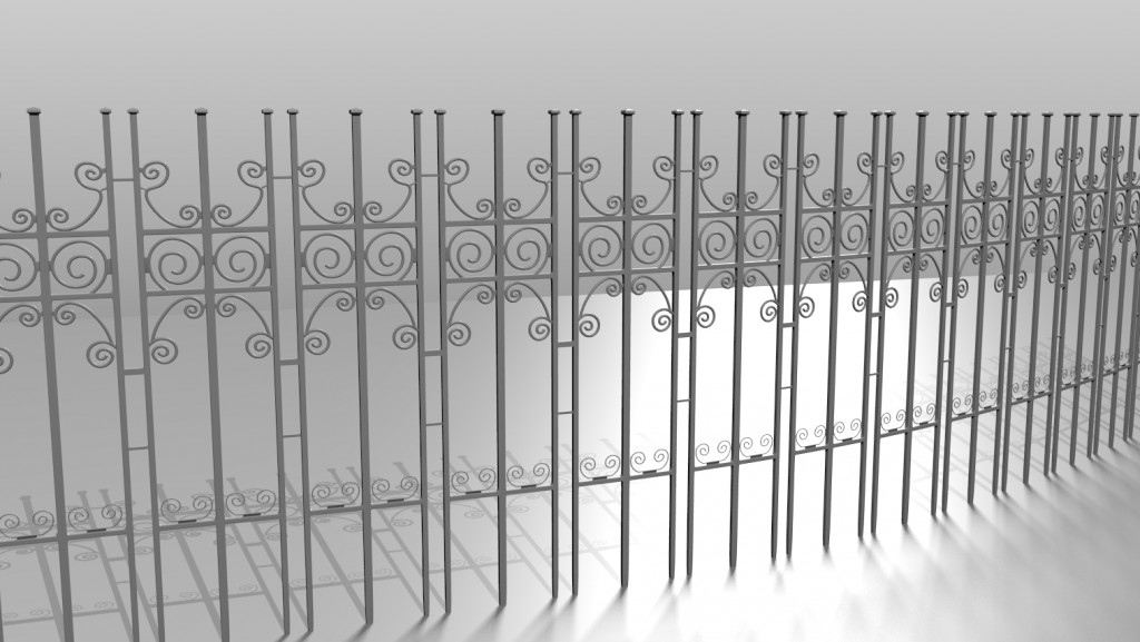 High-poly Extendable Metal Fence preview image 1